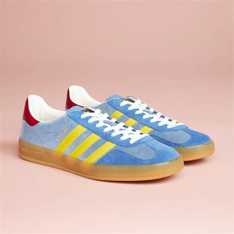 adidas gucci gazelle light blue|adidas x gucci white.